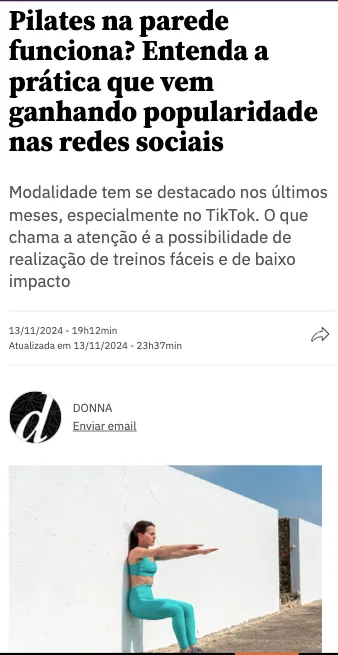 Exercício de Pilates na Parede